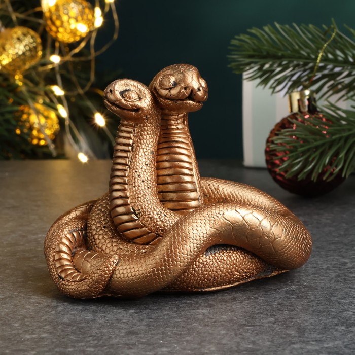 Фигура Пара змей бронза, 8х8см