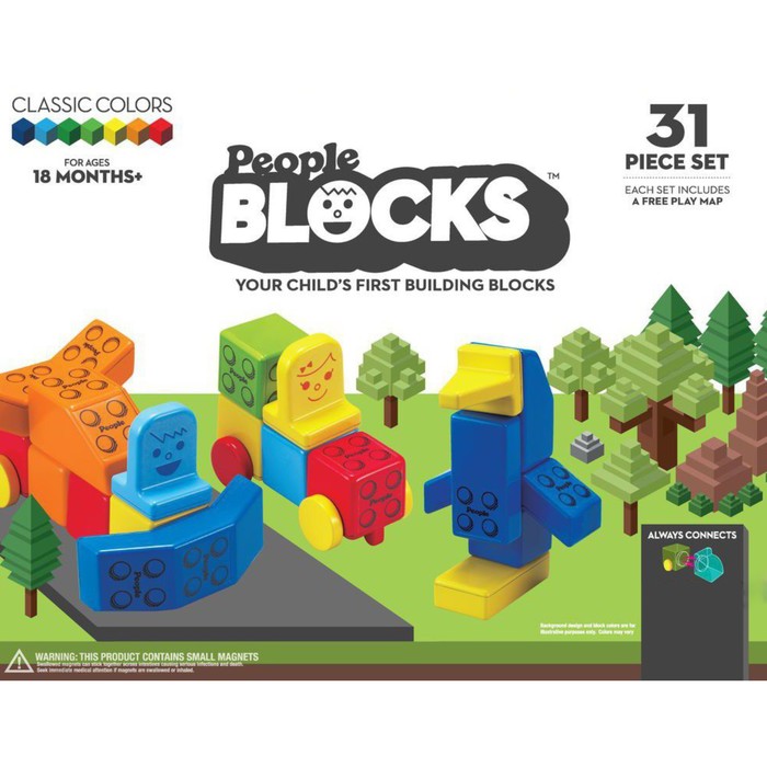 

Набор кубиков People Blocks, 31 шт. + игровой коврик