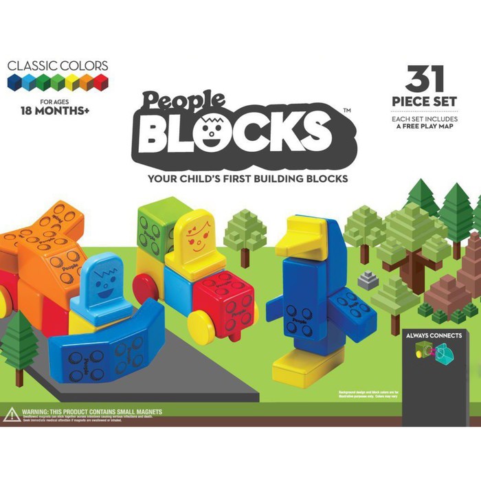 Набор кубиков People Blocks, 31 шт. + игровой коврик