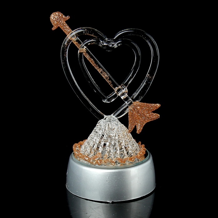 Сувенир "Два сердца на кружеве" со светом