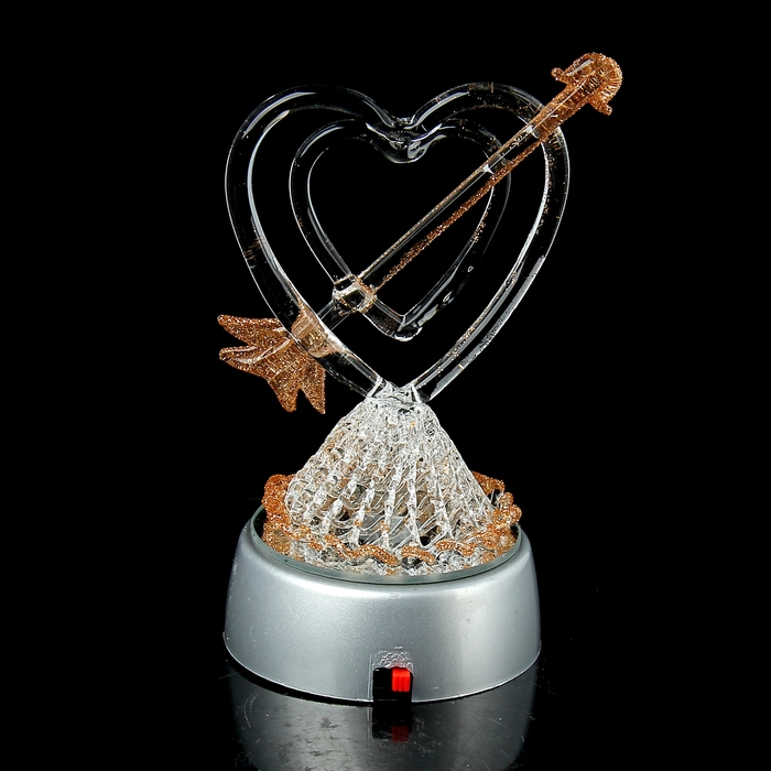 Сувенир "Два сердца на кружеве" со светом