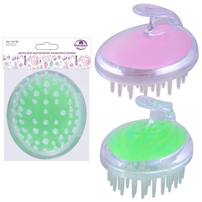 Щётка для мытья волос и массажа головы Мультидом 85х67х7 см МИКС 167₽