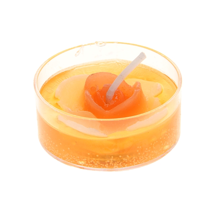 Свеча гелевая "Цветочек", цвет оранжевый