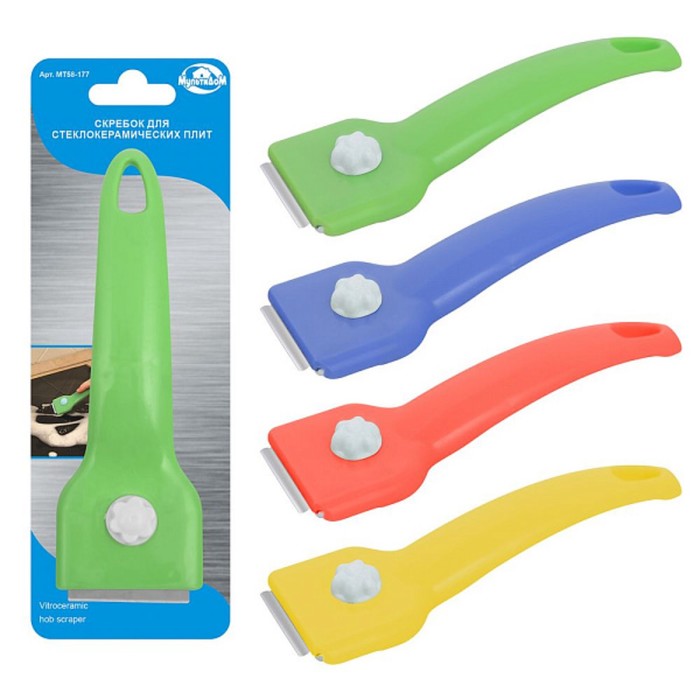 Скребок для стеклокерамических плит Мультидом 15 см МИКС 148₽