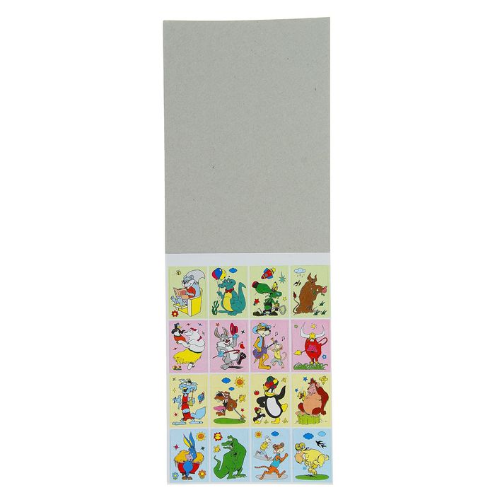 Раскраска формат A6 10 листов с наклейками Животные МИКС