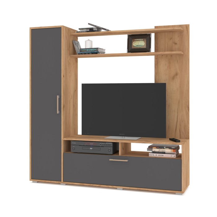 

Мини-стенка Рига, 1500х350х1520 Золотой дуб/графит