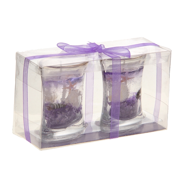 Свечи гелевые (набор 2 шт) "Морское дно", цвет сиреневый