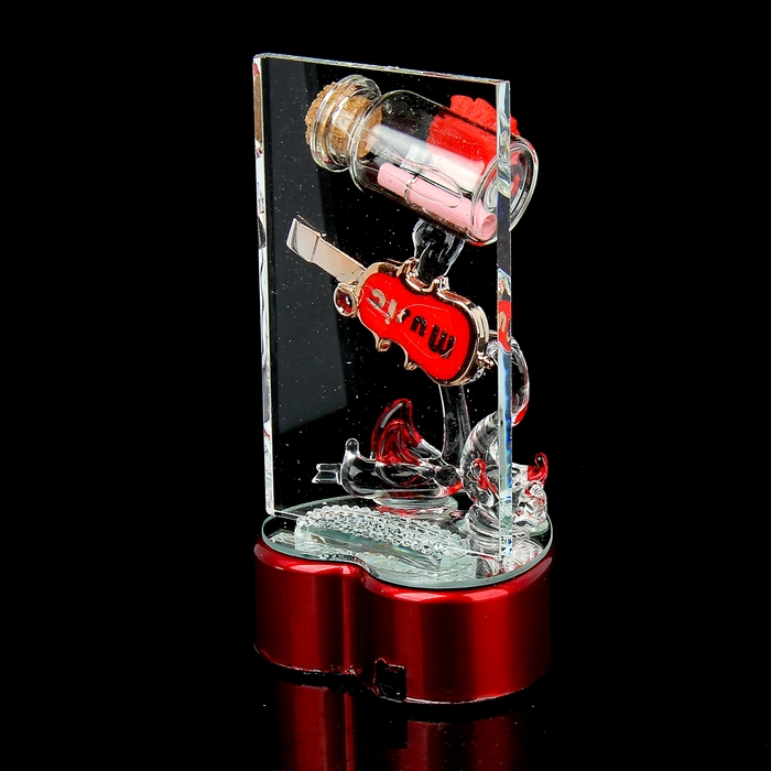 Сувенир "Лебеди со скрипкой и письмом в бутылочке"