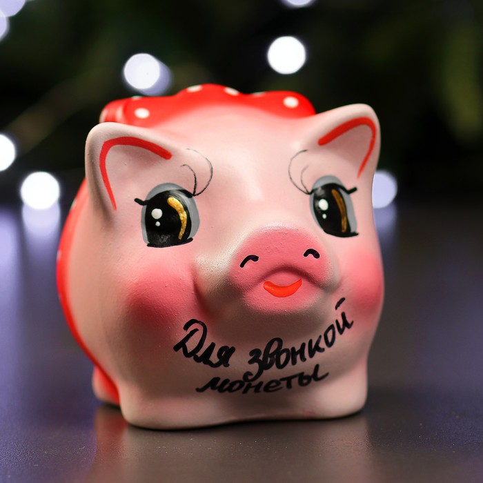 Копилка "Свинка с бантиком" малая, микс