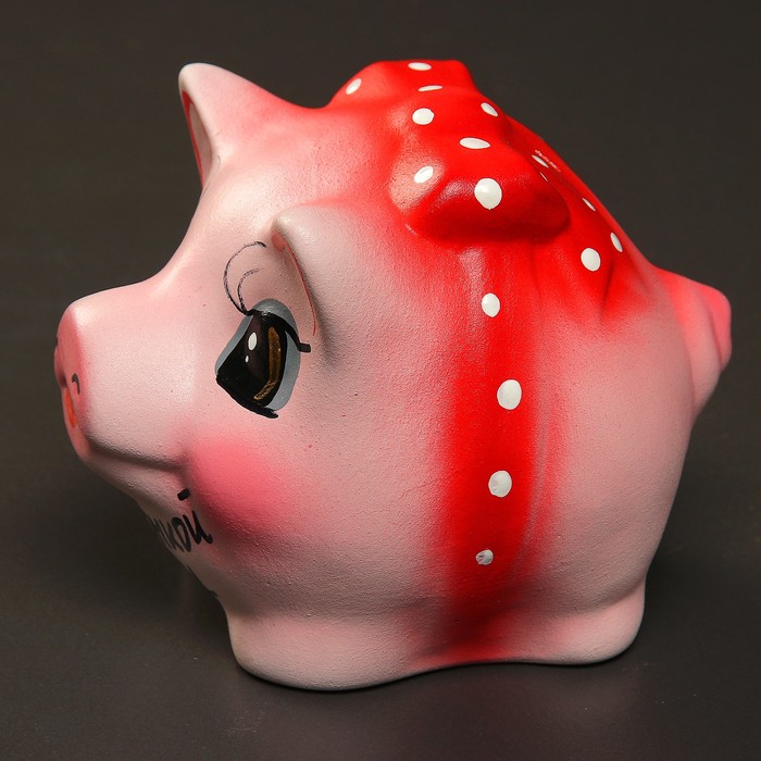 Копилка "Свинка с бантиком" малая, микс