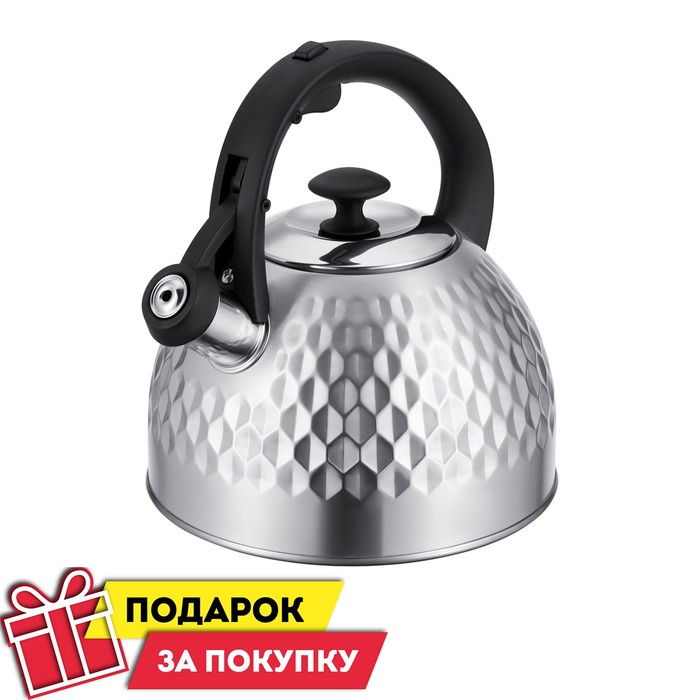 Чайник Regent inox Tea, со свистком, 2.6 л + подарок ситечко для заваривания чая