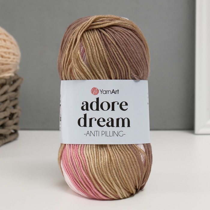 

Пряжа "Adore Dream" 100% акрил антипиллинг 280м/100г (1051 беж-роз)