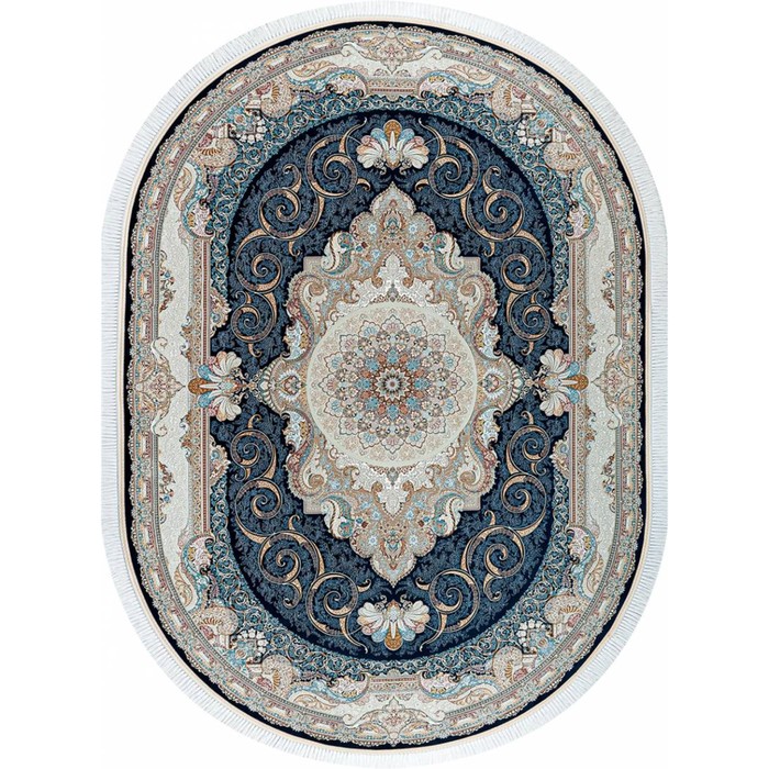 

Ковёр овальный MASHAD, размер 120x170 см, дизайн d/blue