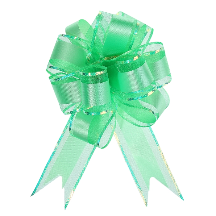 Бант-шар №5 "Перламутровая полоска", цвет салатовый