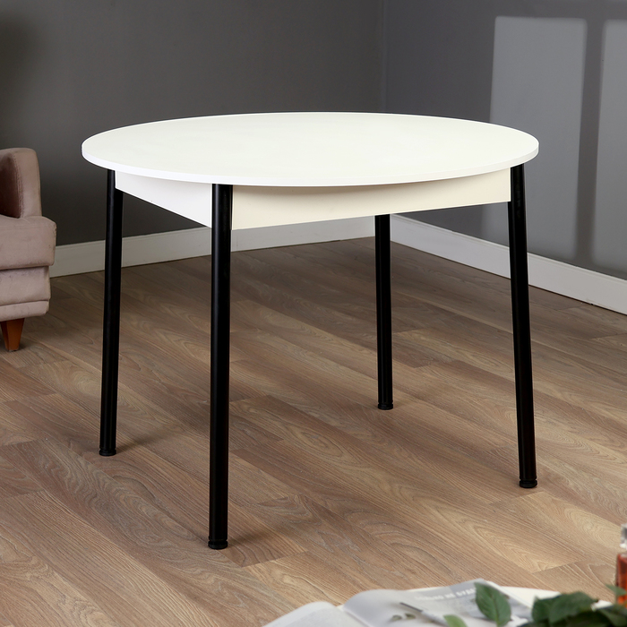 Стол круглый кухонный Цент 1000х1000х750 Белый матовый 4896₽