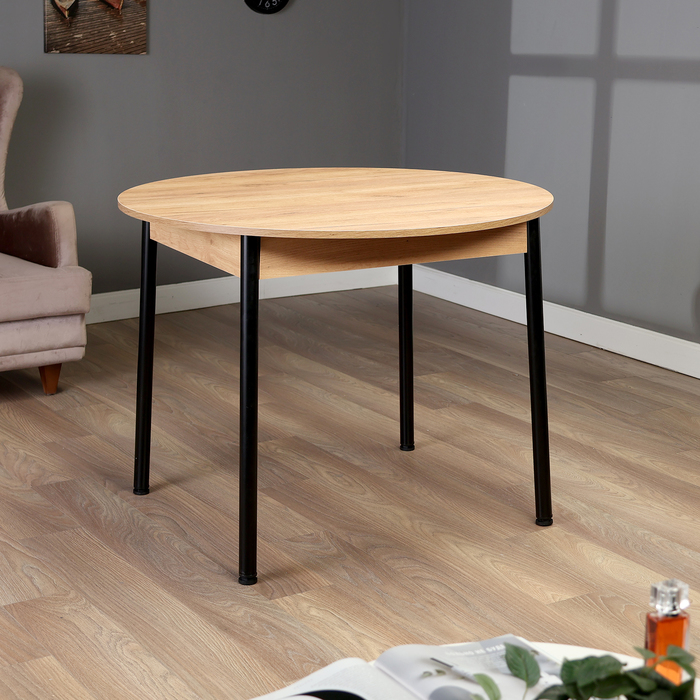 Стол круглый кухонный Цент 1000х1000х750 Дуб крафт золото 4896₽