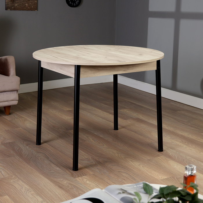 Стол круглый кухонный Цент 1000х1000х750 Дуб крафт серый 4896₽