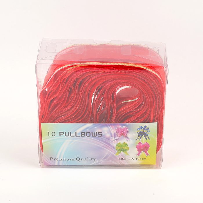 Бант-шар №5 "Перламутровая полоска", цвет красный