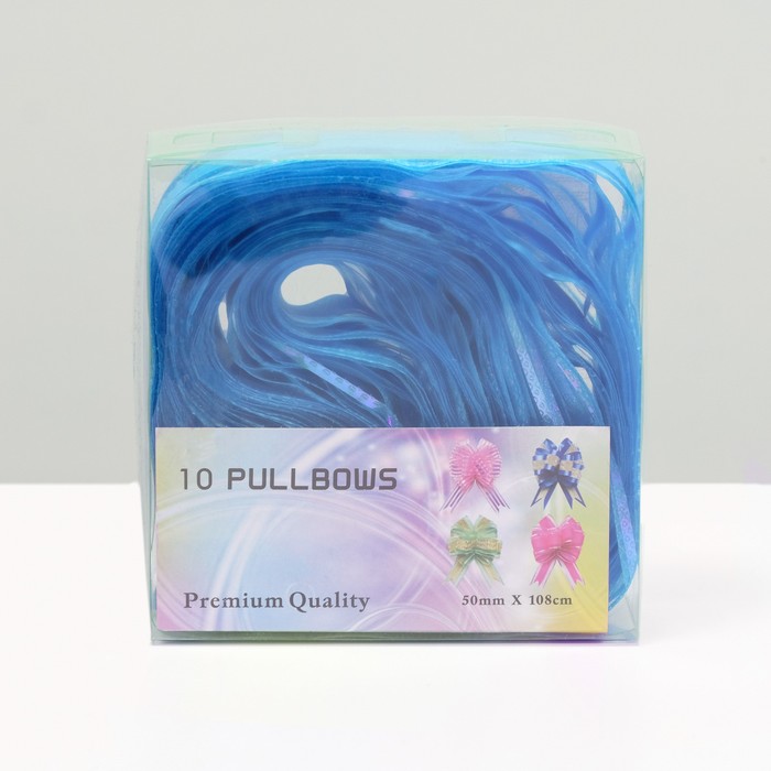 Бант-шар №5 "Перламутровая полоска", голубой