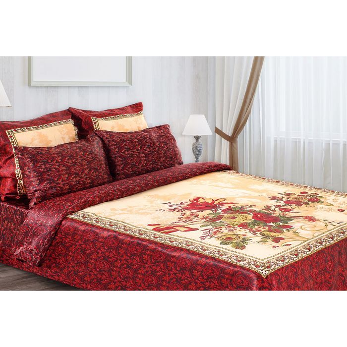 Постельное бельё "Этель шелк 3Д" евро Винтаж 200*220 см, 220*240 см, 70*70 см - 2 шт., 50*70 см - 2 шт. 100%п/э