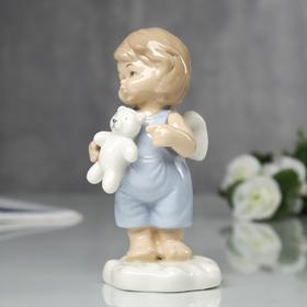 

Сувенир "Ангел на облачке в голубом комбезике с мишкой