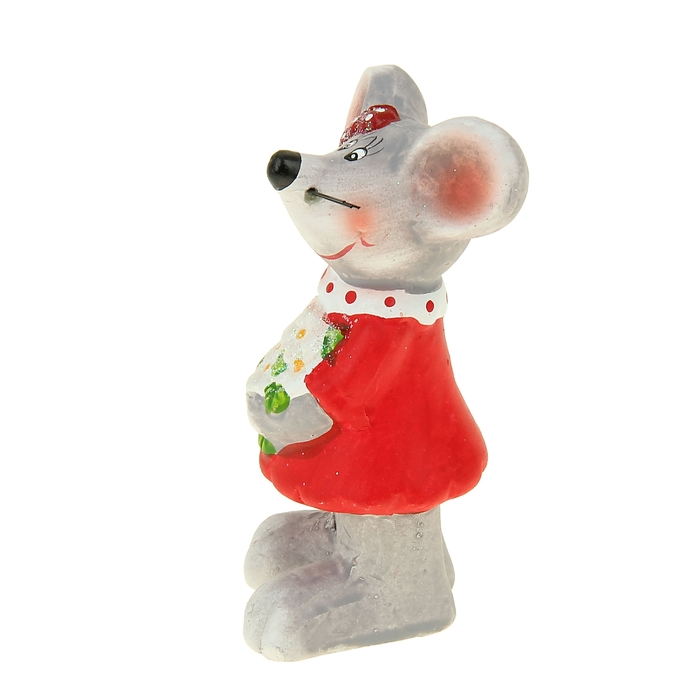 Сувенир "Мышка с букетом/ с сердцем" МИКС