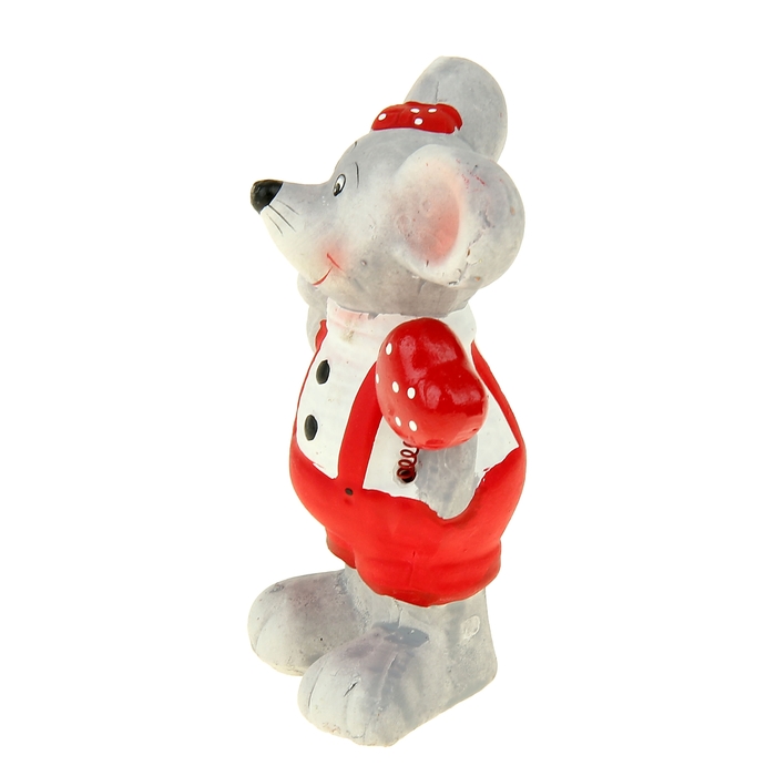 Сувенир "Мышка с сердцем на пружинке" МИКС