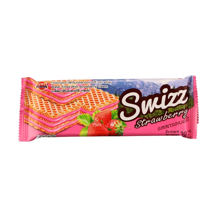 Вафли с клубничным кремом Swizz блок по 12 шт 32 г 49₽