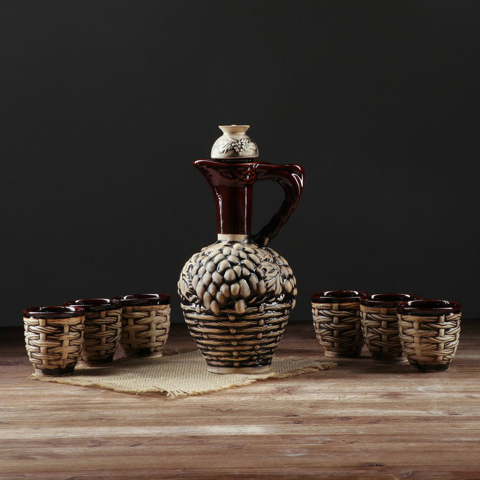 Набор винный "Кувшин Плетенка", 7 предметов, 1,2 л