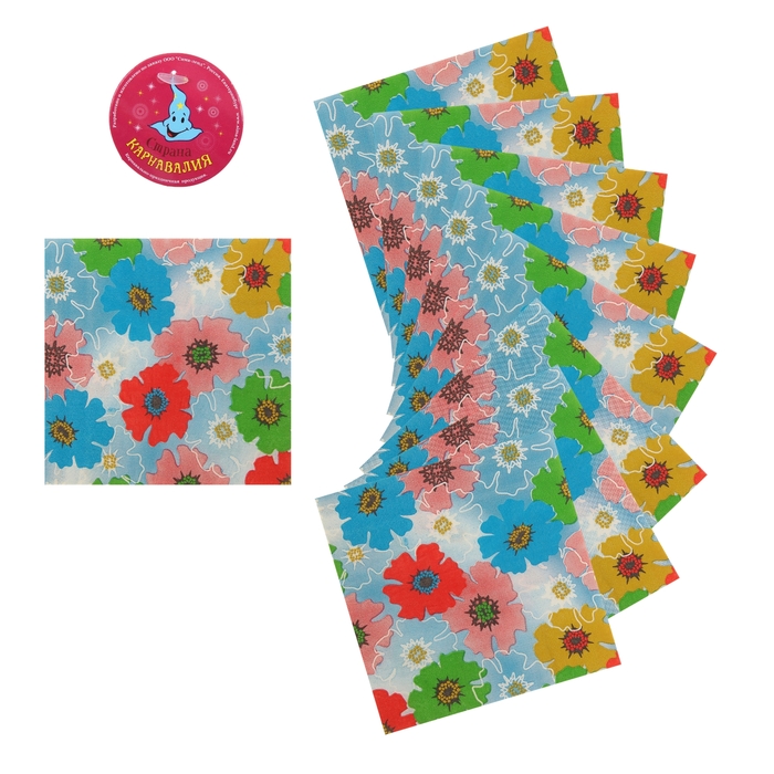 Салфетки бумажные (набор 20 шт) "Цветочки" 33*33 см