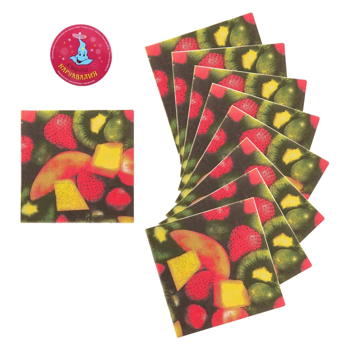 Салфетки бумажные (набор 20 шт) "Фруктовый микс" 33*33 см