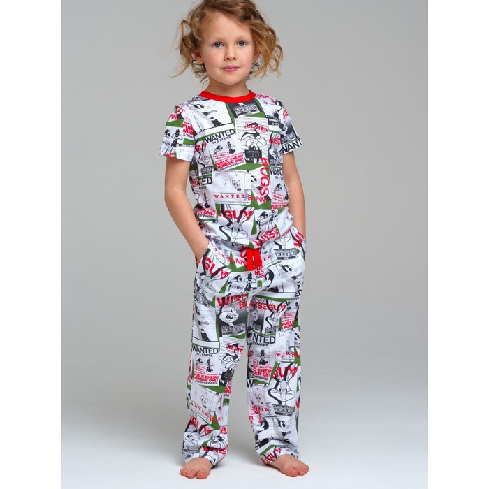Пижама для мальчика PlayToday: футболка и брюки, рост 122 см