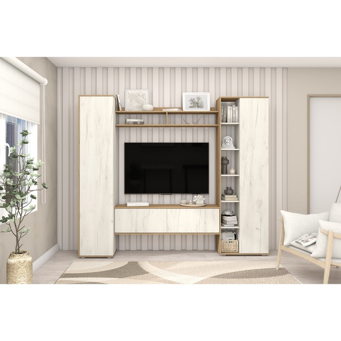 Гостиная Сальма 2500х483х2120 Крафт золотойБелый 18579₽