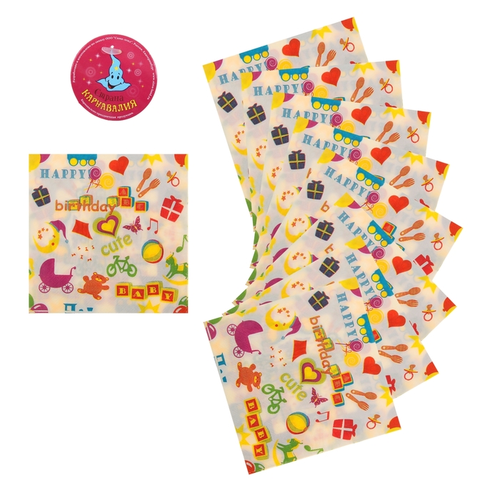 Салфетки бумажные "Детство", набор 20 шт., 33 × 33 см