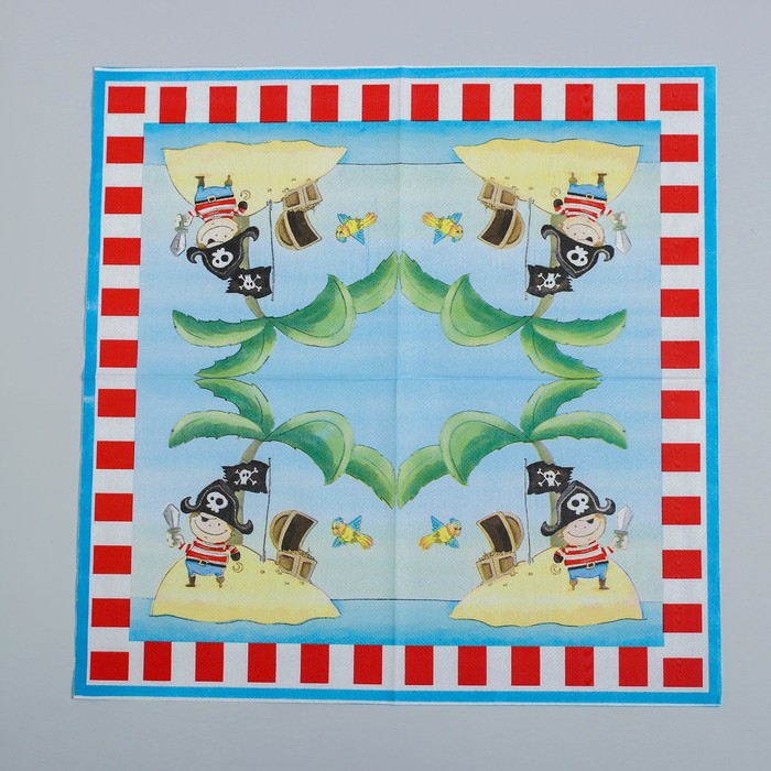 Салфетки бумажные (набор 20 шт) "Пираты", 33*33 см