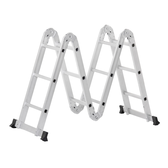 Лестница шарнирная TUNDRA comfort, 4х3 ступеней, алюминиевая