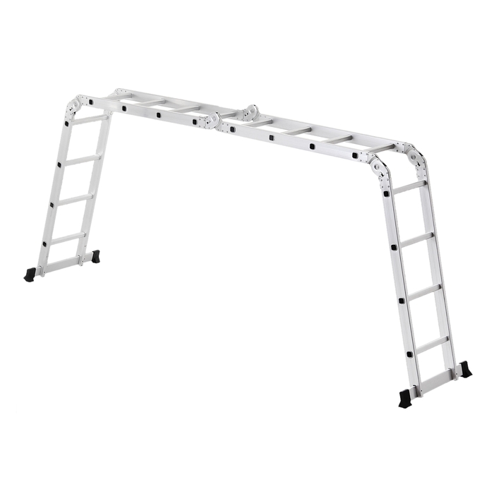 Лестница шарнирная TUNDRA comfort, 4х4 ступеней, алюминиевая
