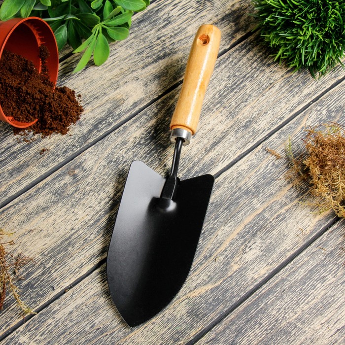 Совок посадочный, длина 33 см, деревянная ручка