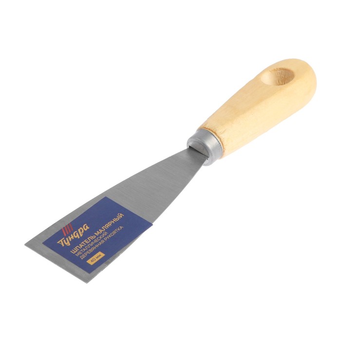 Шпатель малярный TUNDRA basic, 40 мм, металл, ручка дерево