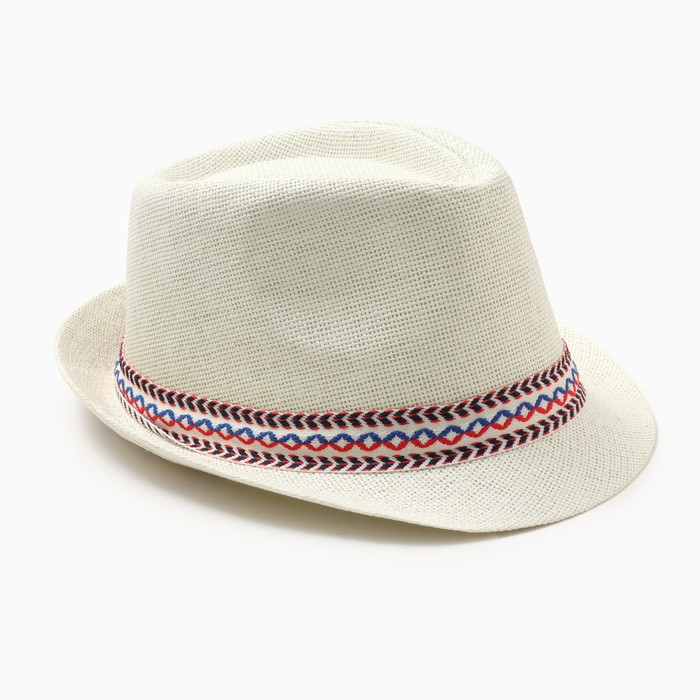 Шляпа мужская MINAKU, цвет молочный, р-р 58 фото