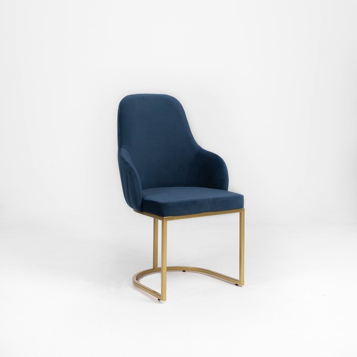 

Стул «MONRO», 62×60×98 см, цвет синий, каркас золотой