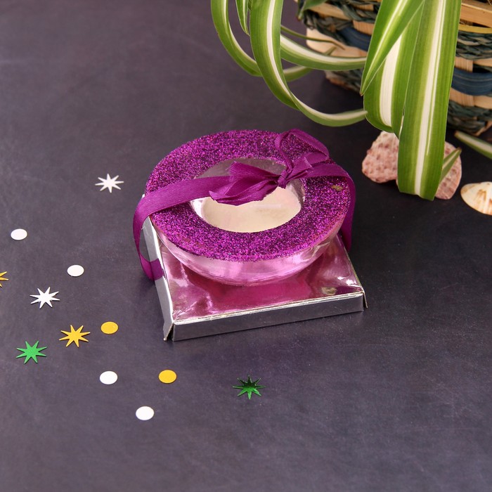 Подсвечник со свечей "Блеск", цвета микс