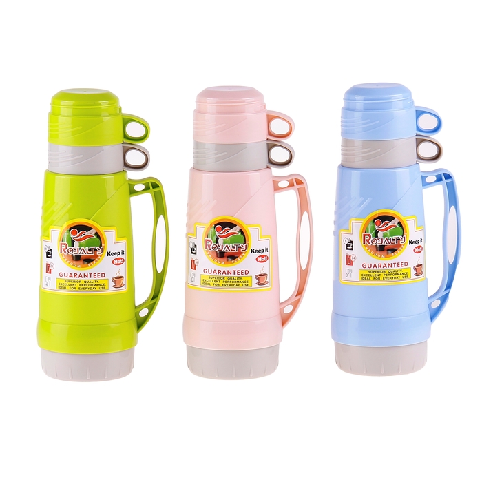 Термос с ручкой «Графика», 0.6 л, 2 кружки, 6-8 ч, микс