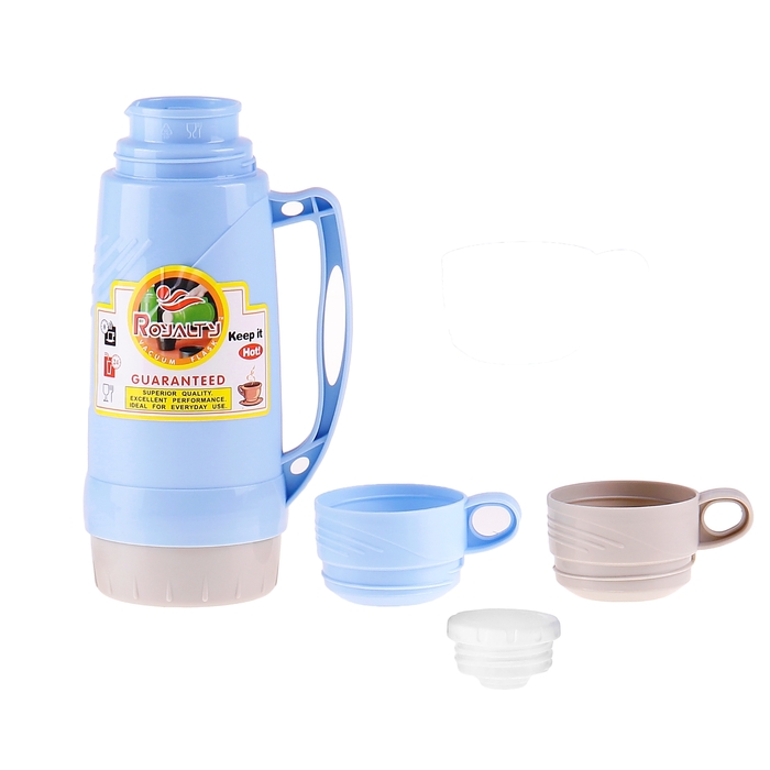 Термос с ручкой «Графика», 0.6 л, 2 кружки, 6-8 ч, микс