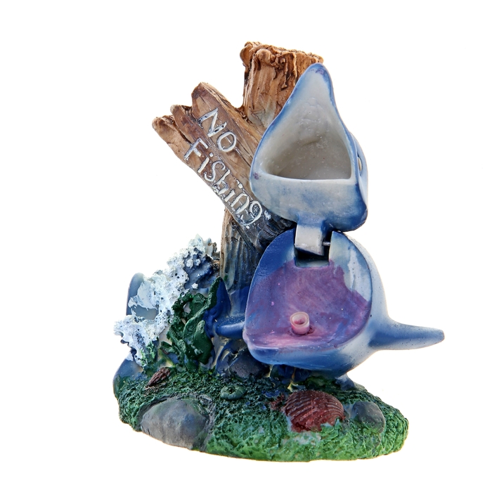 Распылитель с дельфином "No fishing", 13 х 11 х 10 см, полистоун