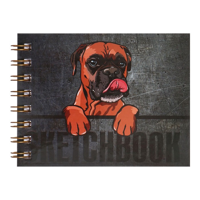 Скетчбук А6 80 листов на гребне по короткой стороне Дружок твёрдая обложка блок 100 гм 87₽