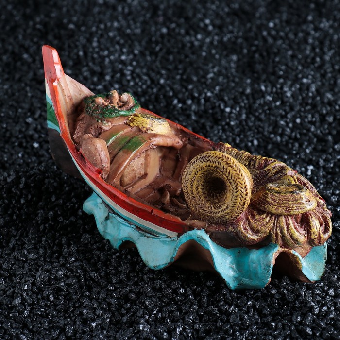 Рыбацкая лодка, 18 х 11 х 8,5 см, полистоун