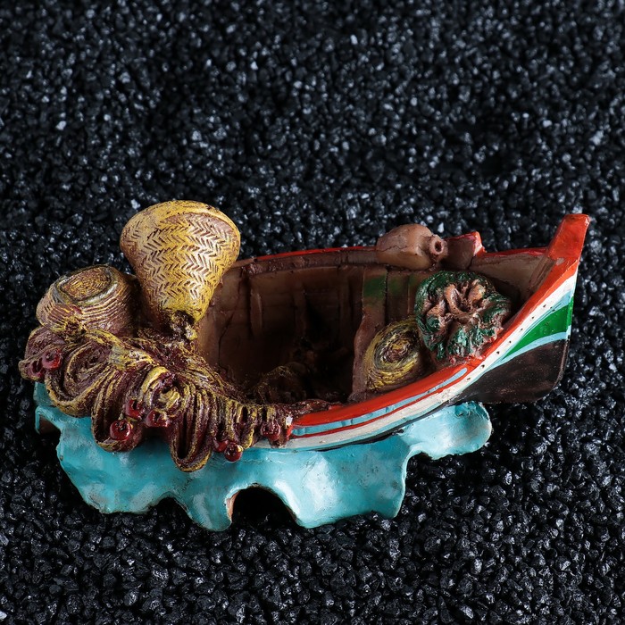 Рыбацкая лодка, 18 х 11 х 8,5 см, полистоун