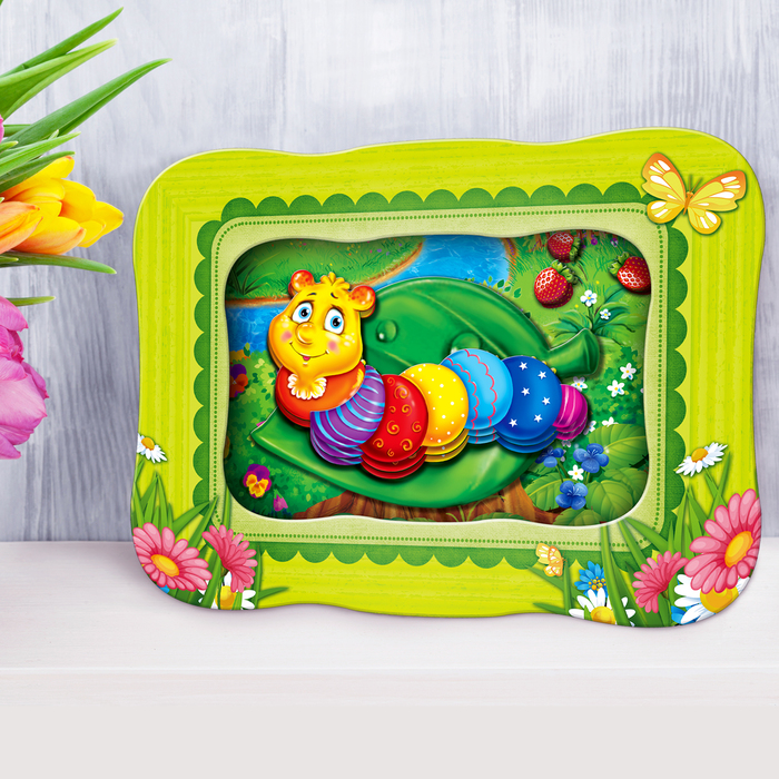 3D картина - объемная аппликация "Гусеничка"