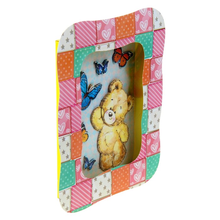 3D картина - объемная аппликация "Радостный мишка"